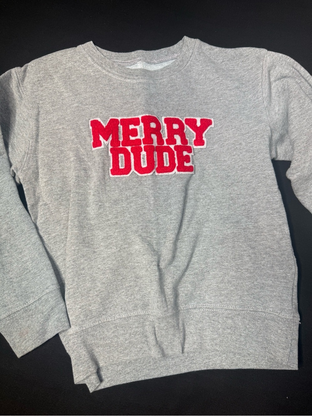Sweet wink “Merry Dude" Gray Sweatshirt with Red Applique size 7/8